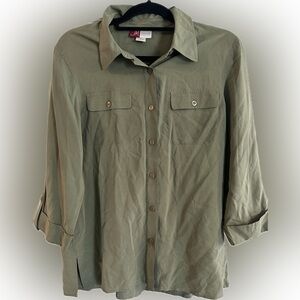 Jennifer Moore Olive Green Blouse